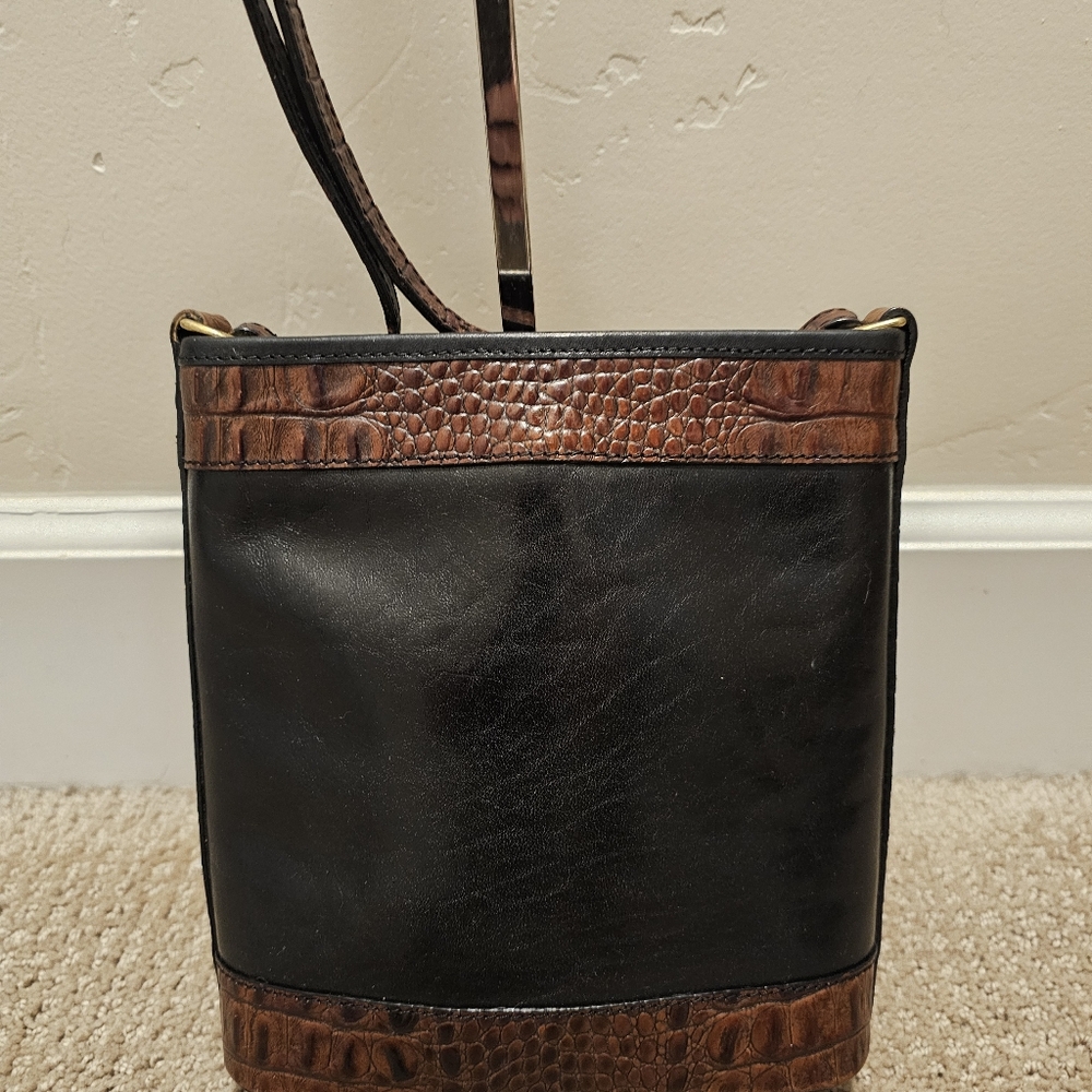 Brahmin Crossbody Bag Vintage. Black and Brown Leather - Picture 14 of 14